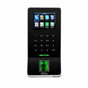 Image of ZKTeco F22 fingerprint scanner with touchscreen display