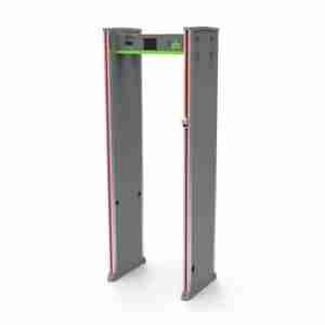 Image of ZK-D3180S - Walk Through Metal Detector in the shape of a door frame with temperature detection sensors.