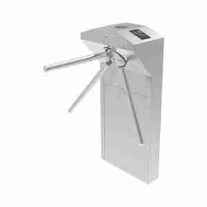 A tripod turnstile with rotating barriers